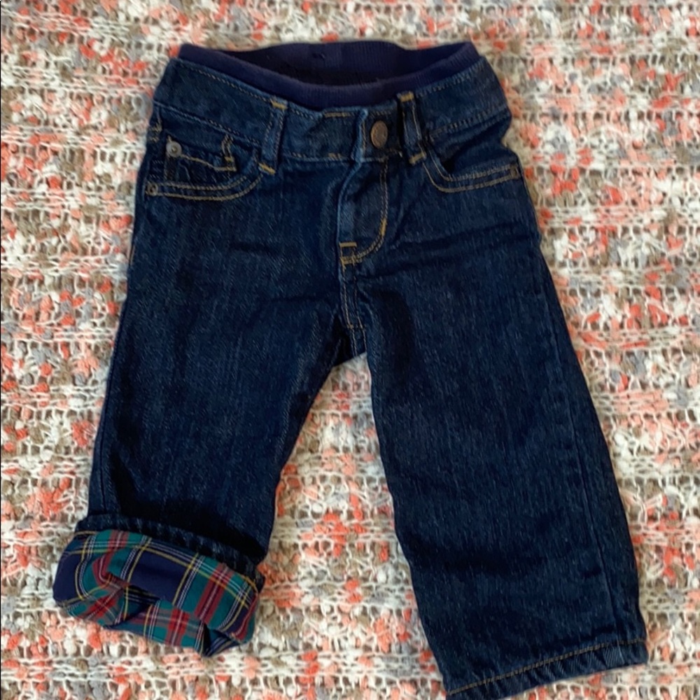 Baby Gap size 6-12 months jeans with plaid lining